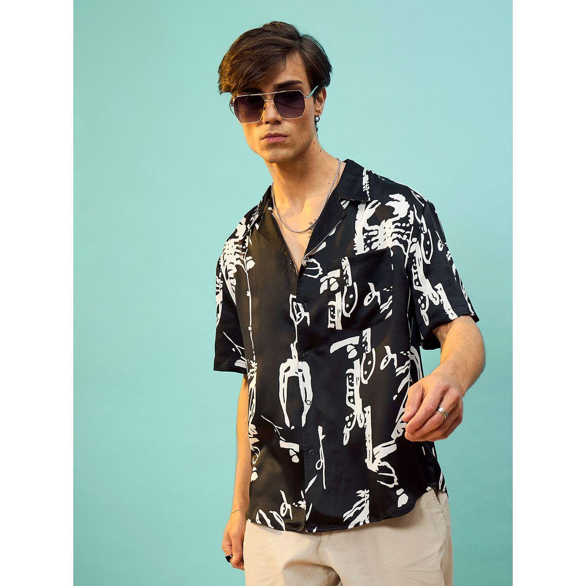 Mascln Sassafras X Styli  Satin Graphic Print Relaxed Fit Shirt-men-clothing-shirts-image-1