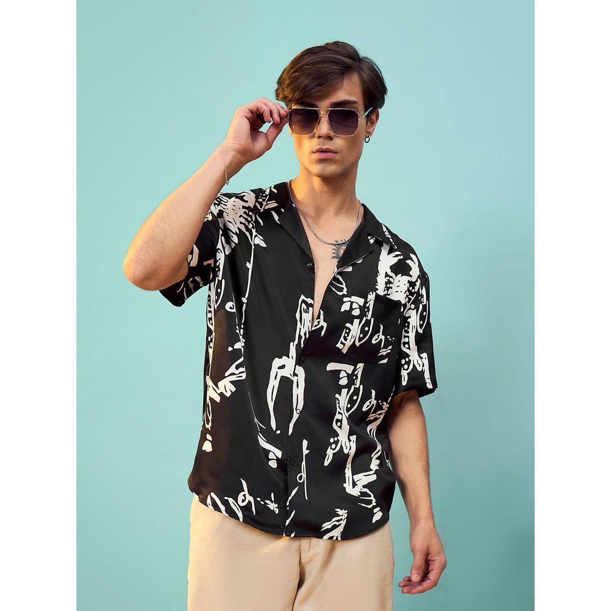 قميص ساتان بطبعة جرافيك وقصة مريحة ماسكلن ساسافراس × ستايلي-men-clothing-shirts-image-6