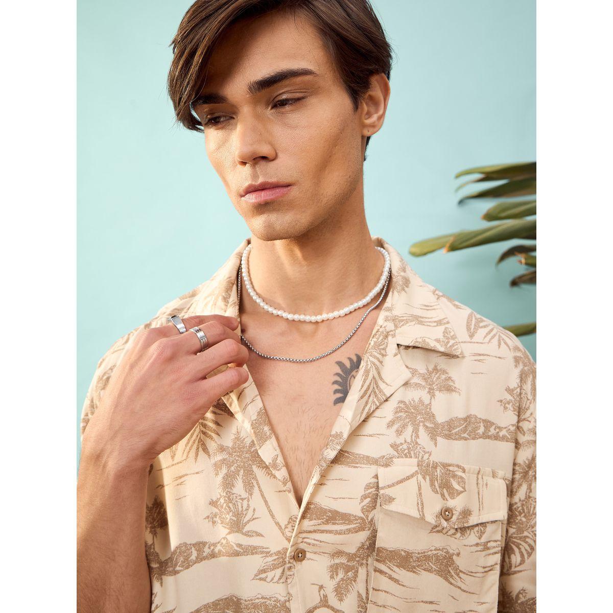 قميص بطبعة استوائية وقصة مريحة ماسكلن ساسافراس × ستايلي-men-clothing-shirts-image-3