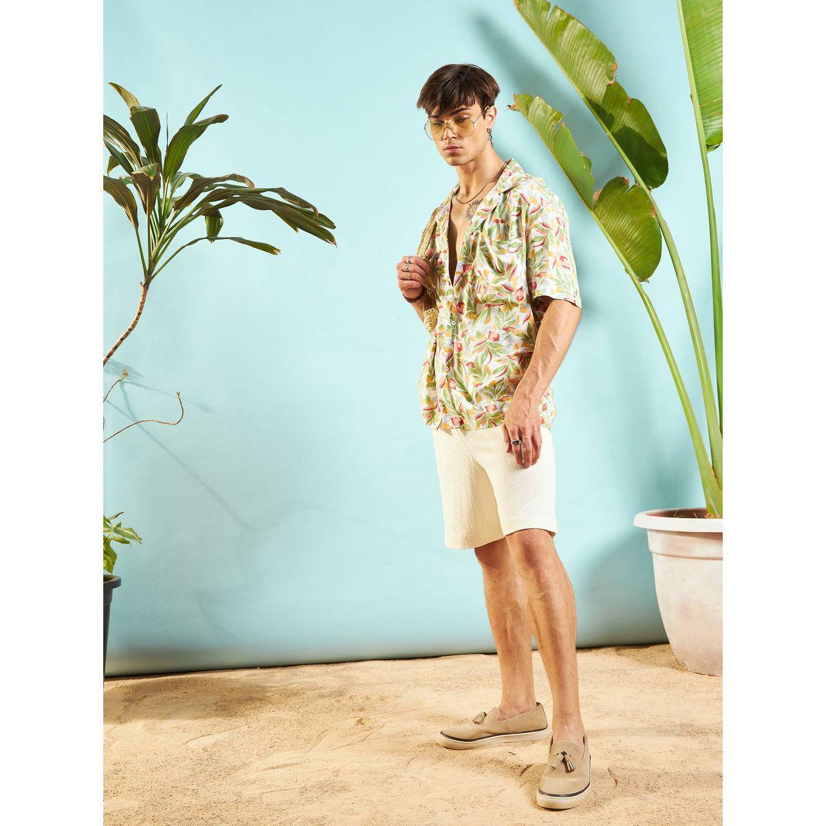 قميص مطبع بطبعة استوائية مع قصة مريحة ماسكلن ساسافراس × ستايلي-men-clothing-shirts-image-6