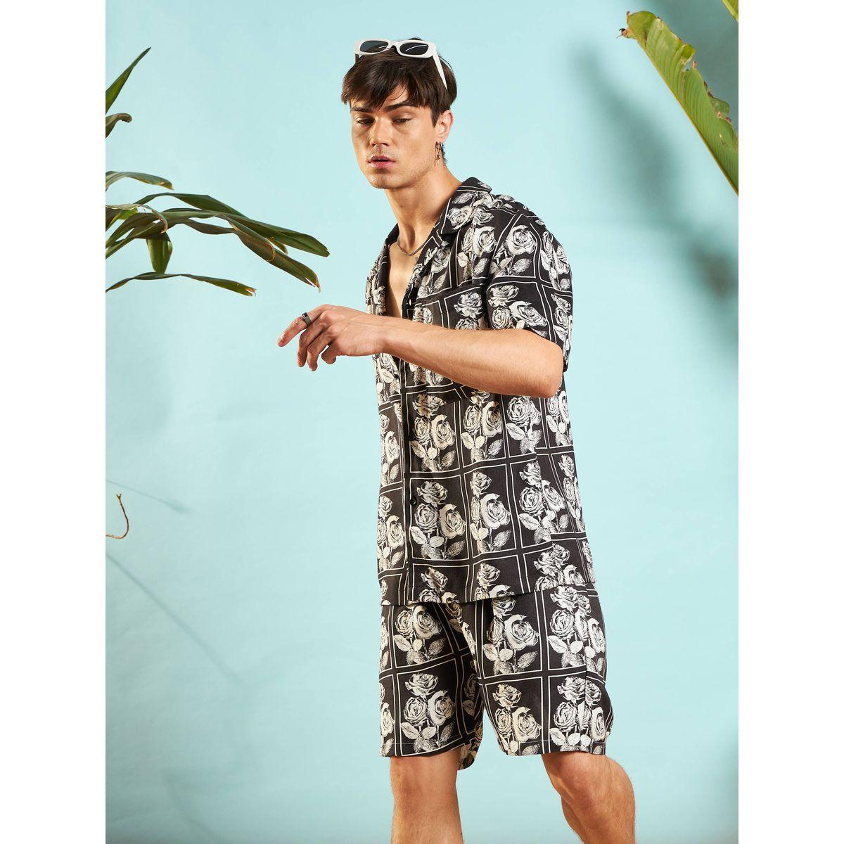 قميص مطبع بزهور مع قصة مريحة ماسكلن ساسافراس × ستايلي-men-clothing-shirts-image-3