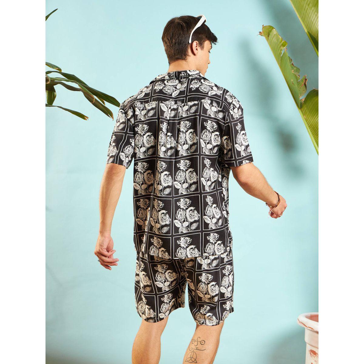قميص مطبع بزهور مع قصة مريحة ماسكلن ساسافراس × ستايلي-men-clothing-shirts-image-5