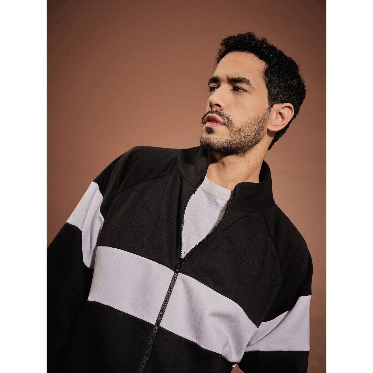 Mascln Sassafras X Styli  Color Block Zip Through Oversized Sweatshirt-men-winterwear-hoodiesandsweatshirts-image-4