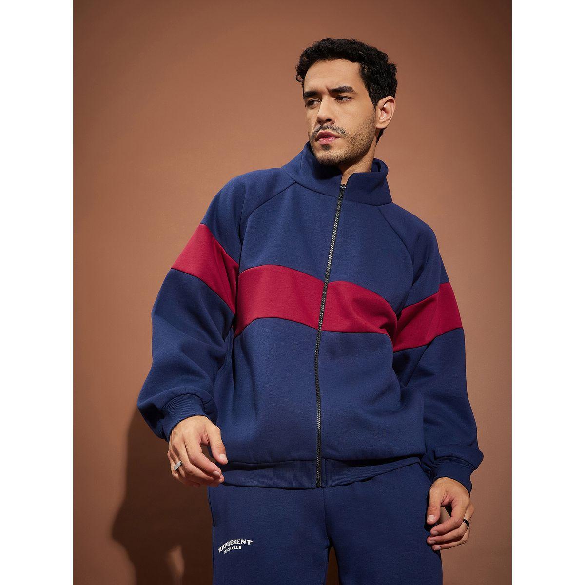 Mascln Sassafras X Styli  Color Block Zip Through Oversized Sweatshirt-men-winterwear-hoodiesandsweatshirts-image-1