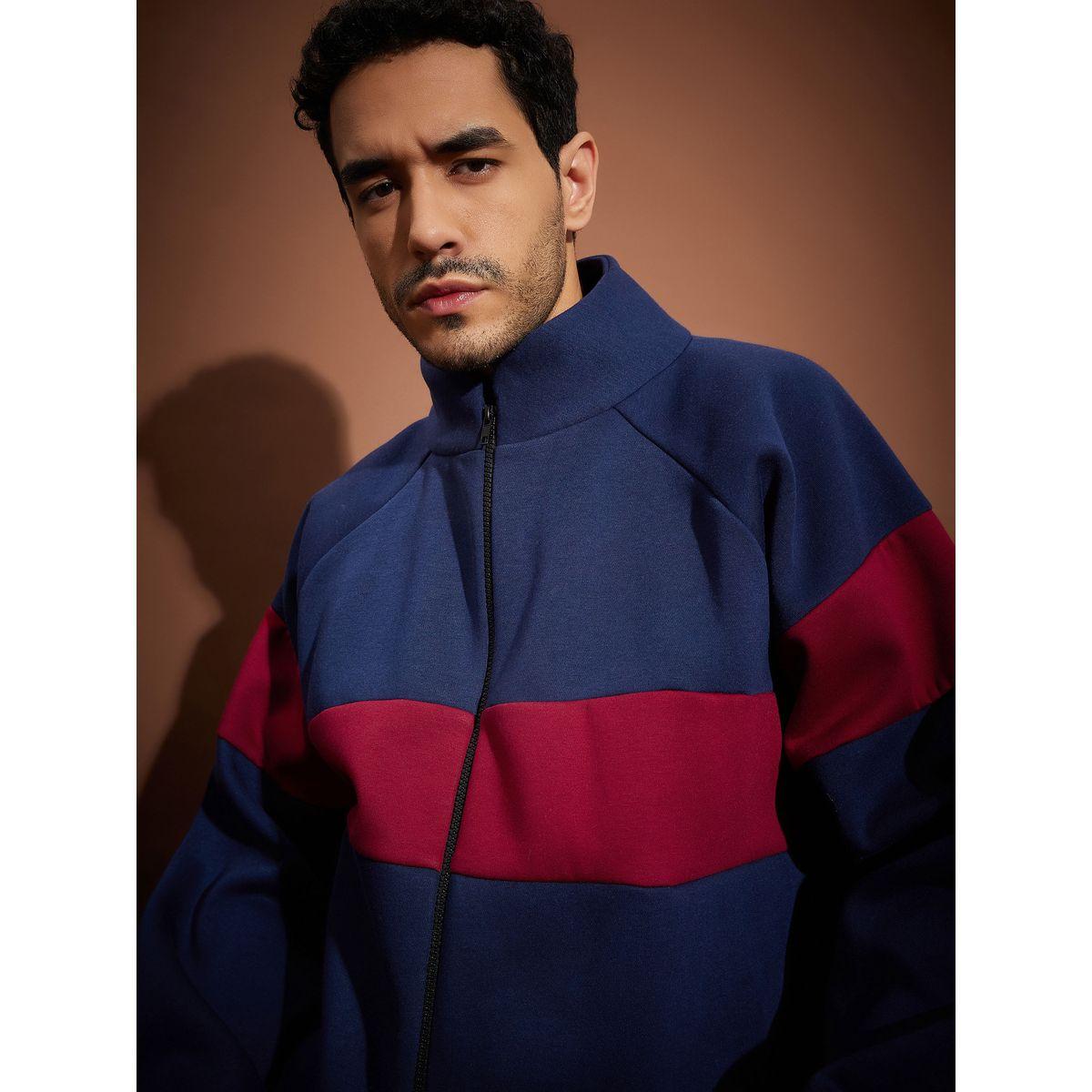 Mascln Sassafras X Styli  Color Block Zip Through Oversized Sweatshirt-men-winterwear-hoodiesandsweatshirts-image-4
