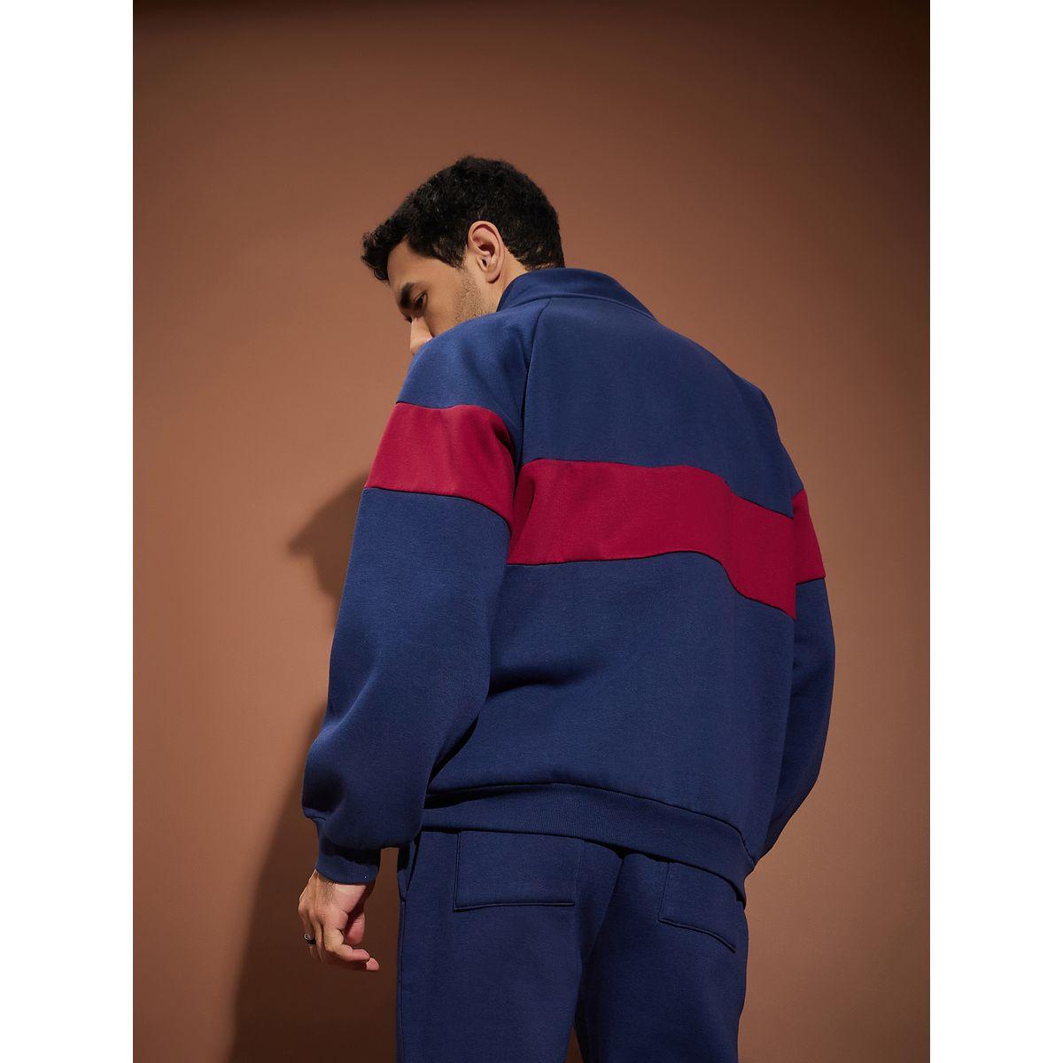 Mascln Sassafras X Styli  Color Block Zip Through Oversized Sweatshirt-men-winterwear-hoodiesandsweatshirts-image-5
