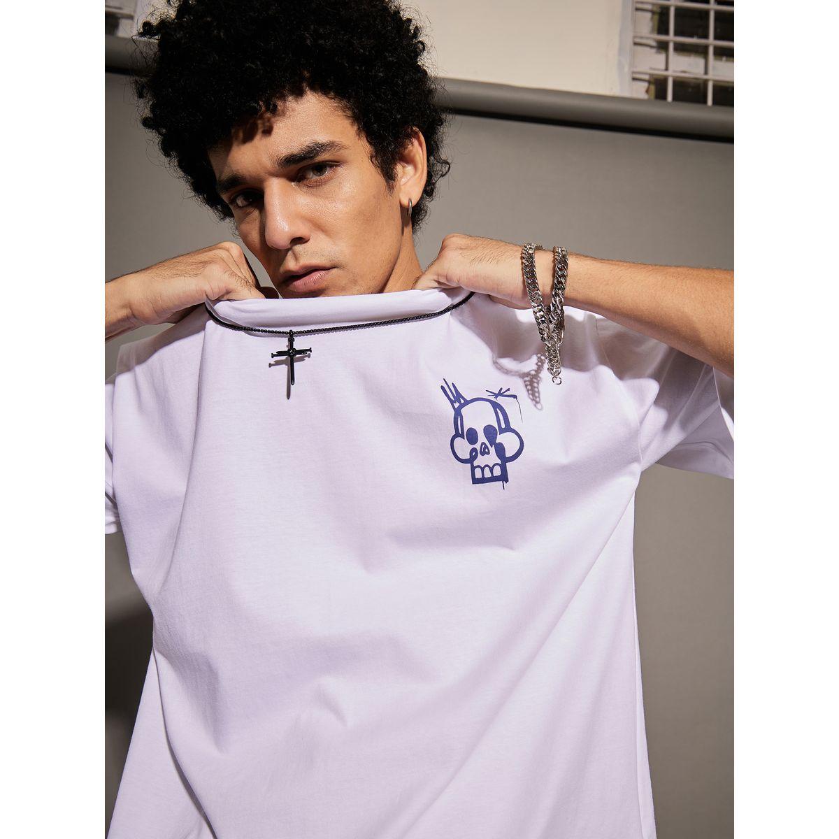 تيشيرت فضفاض مطبع بطبعة جرافيك ماسكلن ساسافراس × ستايلي-men-clothing-tshirtsandpolos-tshirts-image-4