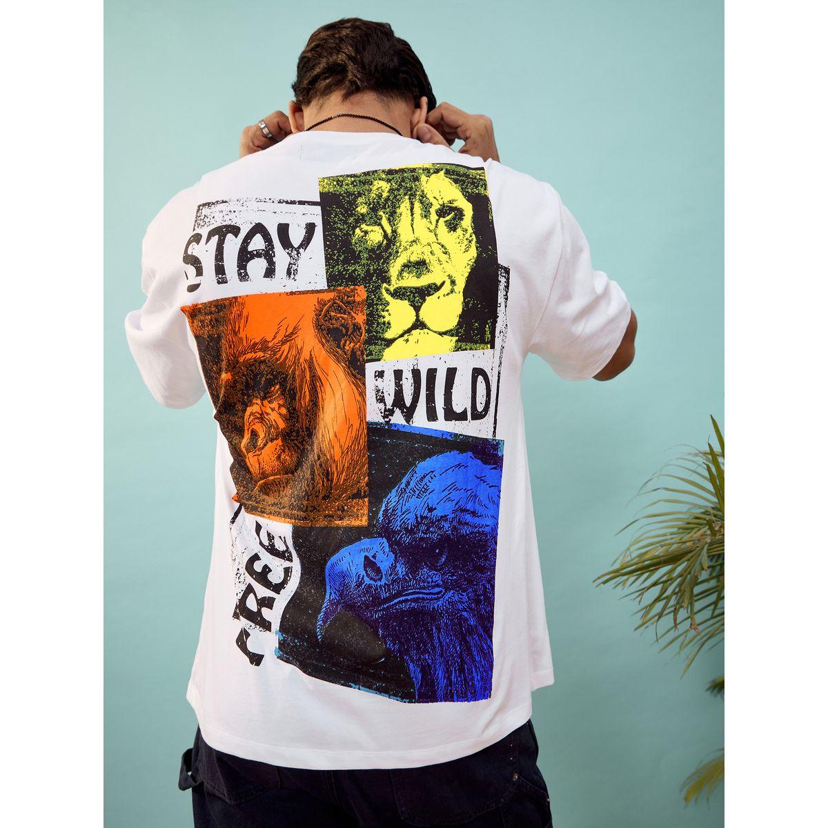 تيشيرت فضفاض مطبع بطبعة جرافيك ماسكلن ساسافراس × ستايلي-men-clothing-tshirtsandpolos-tshirts-image-1