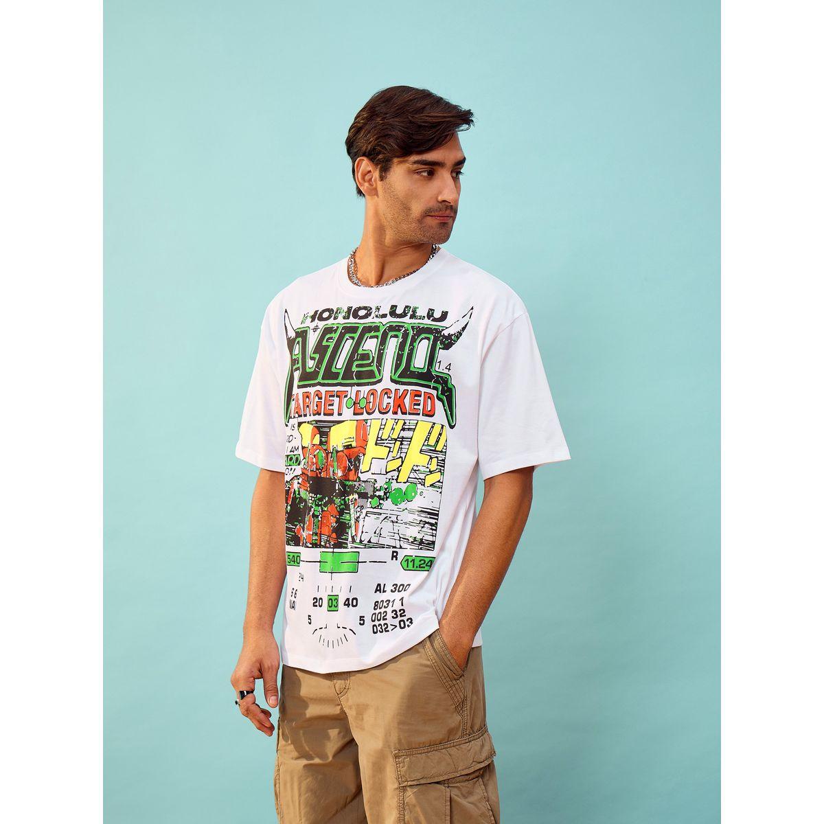 تيشيرت فضفاض مطبع بطبعة جرافيك ماسكلن ساسافراس × ستايلي-men-clothing-tshirtsandpolos-tshirts-image-3