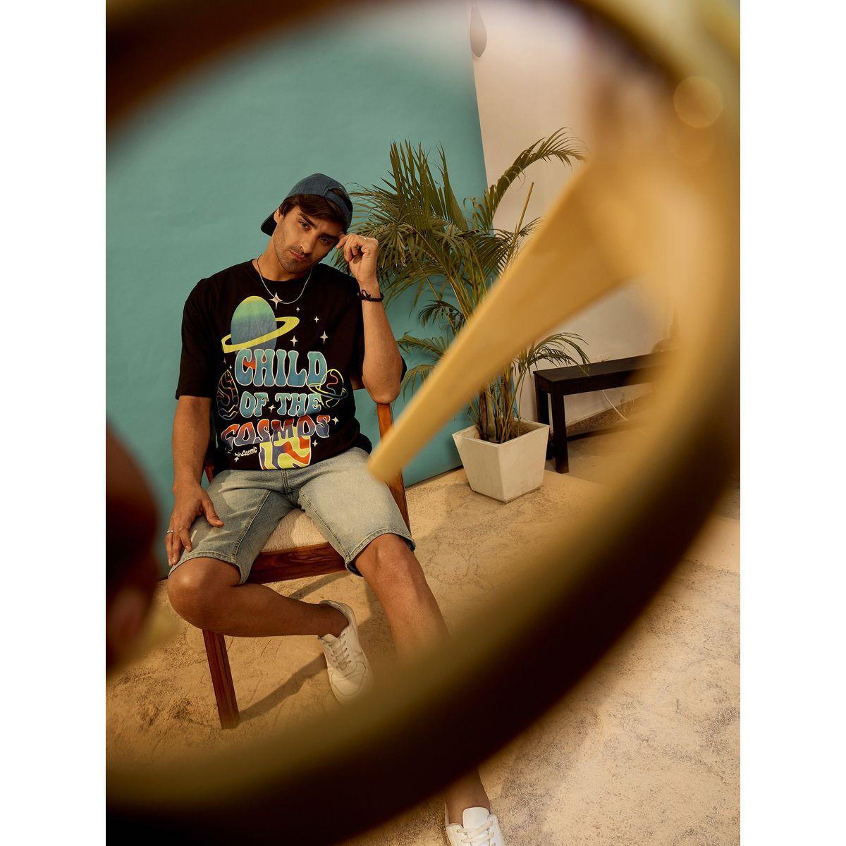تيشيرت فضفاض مطبع بطبعة جرافيك ماسكلن ساسافراس × ستايلي-men-clothing-tshirtsandpolos-tshirts-image-2