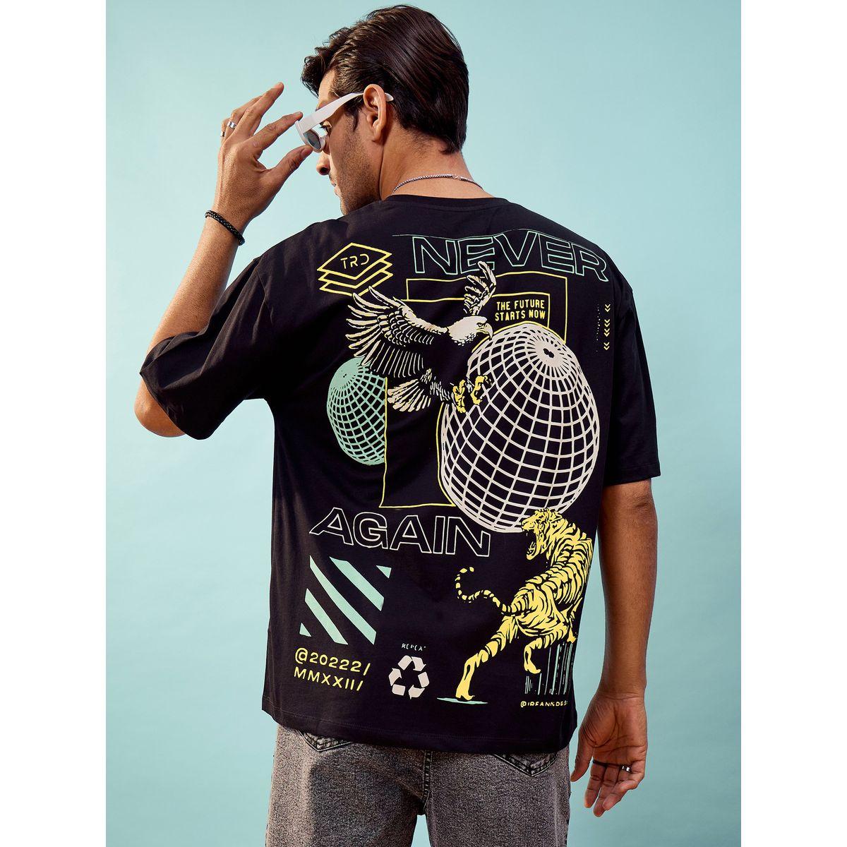 Mascln Sassafras X Styli  Never Again Graphic Print Oversized T-Shirt-men-clothing-tshirtsandpolos-tshirts-image-1