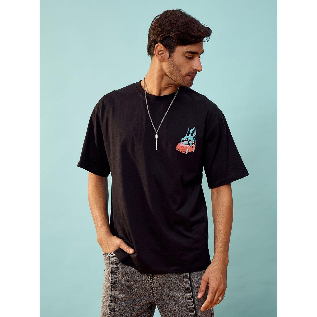 تيشيرت فضفاض مطبع بطبعة سيارة ماسكلن ساسافراس × ستايلي-men-clothing-tshirtsandpolos-tshirts-image-2