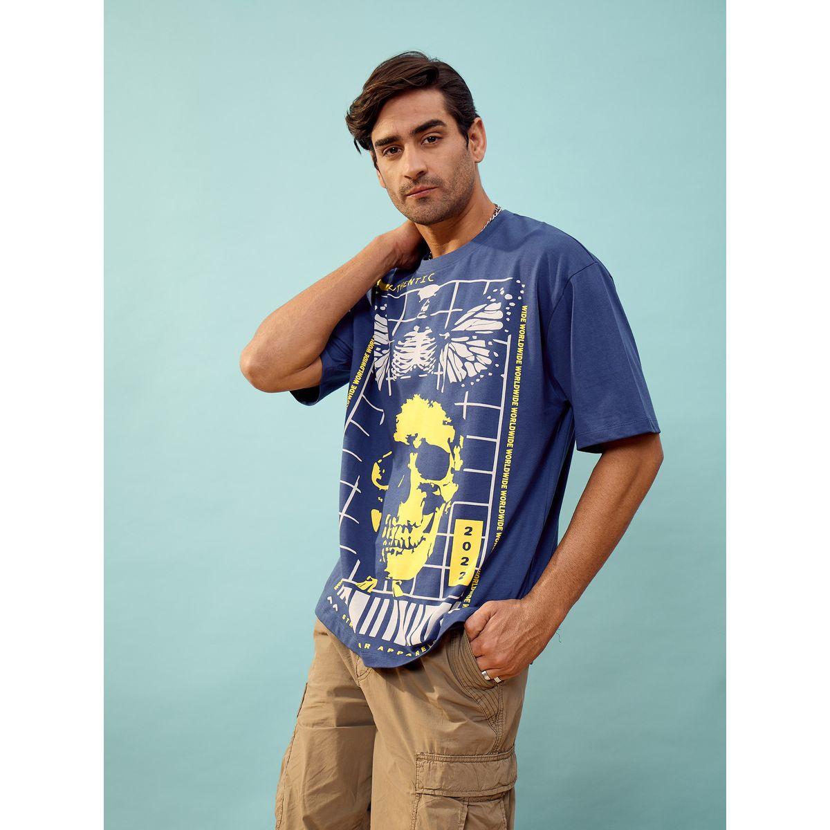 تيشيرت فضفاض مطبع بطبعة جرافيك ماسكلن ساسافراس × ستايلي-men-clothing-tshirtsandpolos-tshirts-image-3