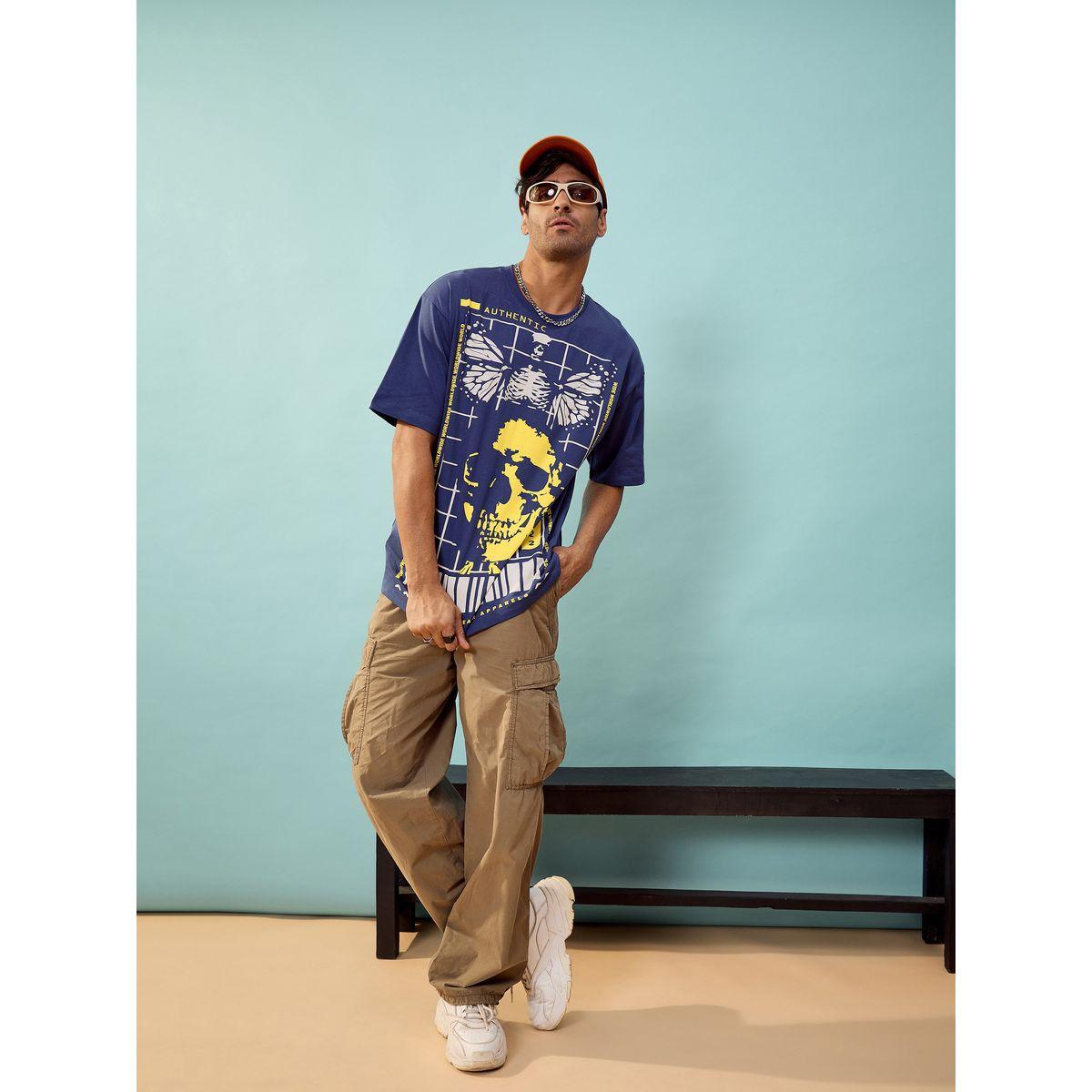 تيشيرت فضفاض مطبع بطبعة جرافيك ماسكلن ساسافراس × ستايلي-men-clothing-tshirtsandpolos-tshirts-image-7
