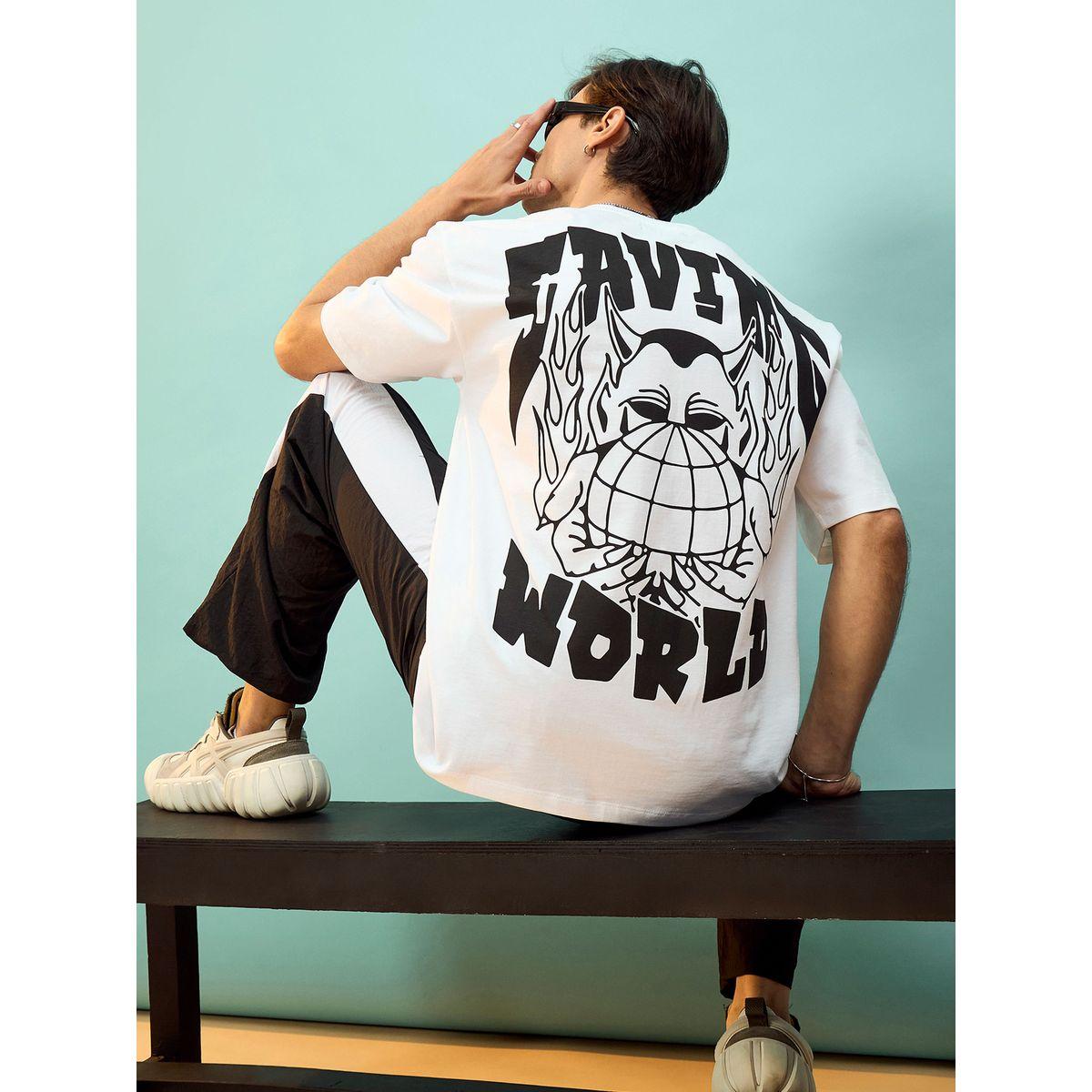 Mascln Sassafras X Styli  Saving World Graphic Print Oversized T-Shirt-men-clothing-tshirtsandpolos-tshirts-image-1