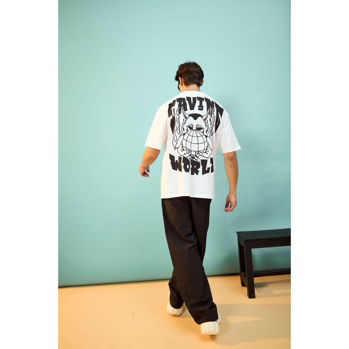 تيشيرت فضفاض مطبع بطبعة جرافيك ماسكلن ساسافراس × ستايلي-men-clothing-tshirtsandpolos-tshirts-image-5
