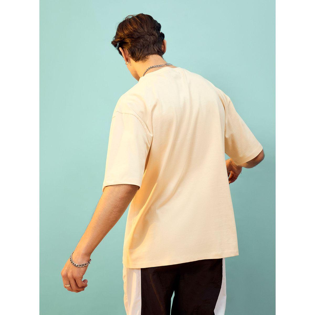 تيشيرت فضفاض مطبع بكتابة ماسكلن ساسافراس × ستايلي-men-clothing-tshirtsandpolos-tshirts-image-5