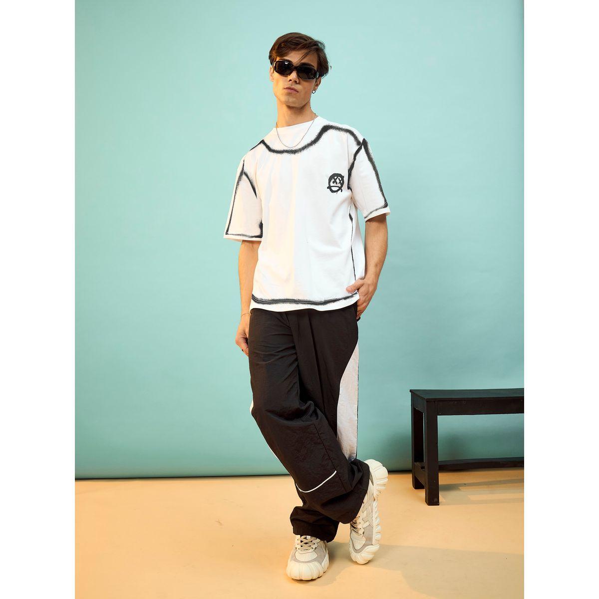 تيشيرت فضفاض مطبع مع اكمام قصيرة ماسكلن ساسافراس × ستايلي-men-clothing-tshirtsandpolos-tshirts-image-6