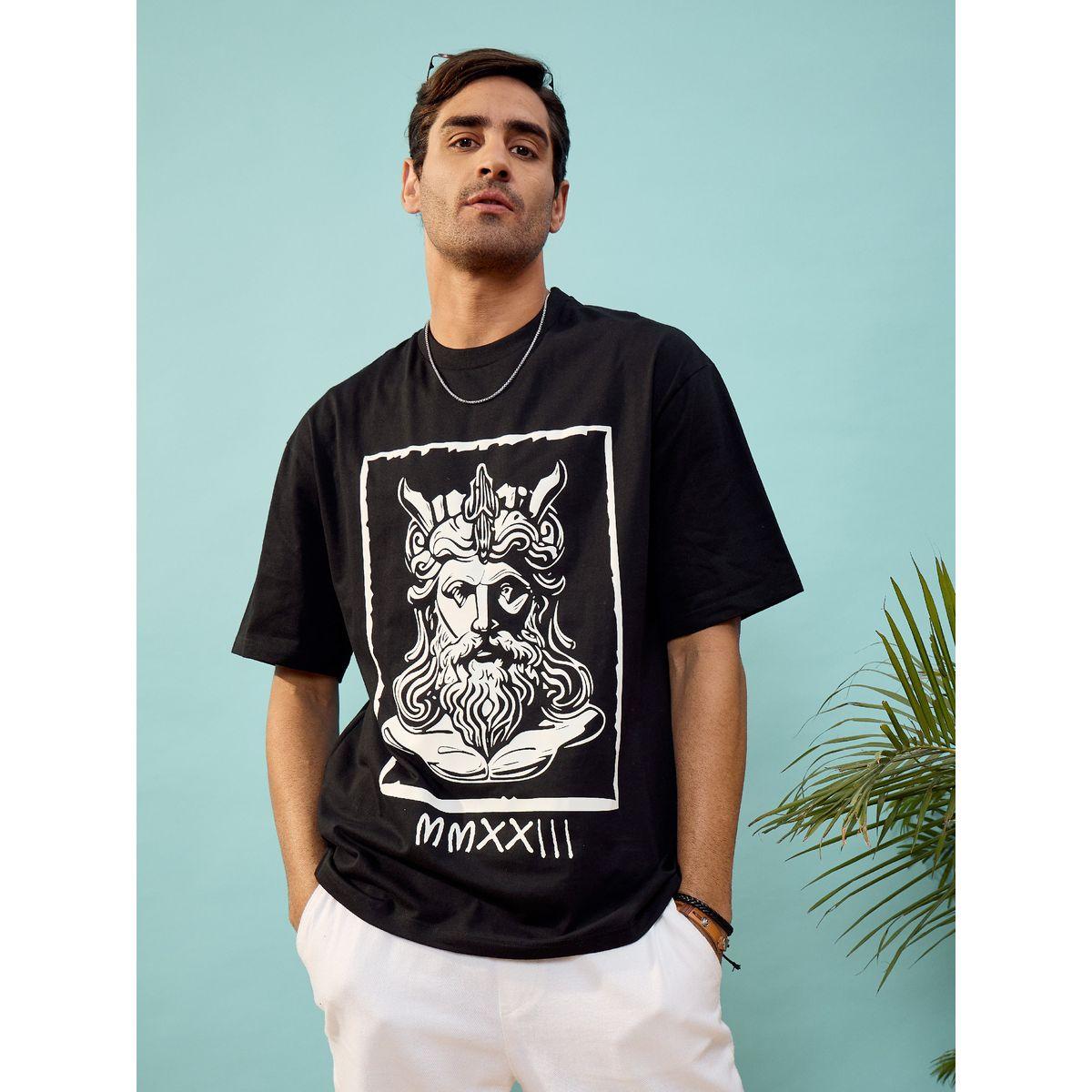 تيشيرت فضفاض مطبع بطبعة جرافيك ماسكلن ساسافراس × ستايلي-men-clothing-tshirtsandpolos-tshirts-image-1