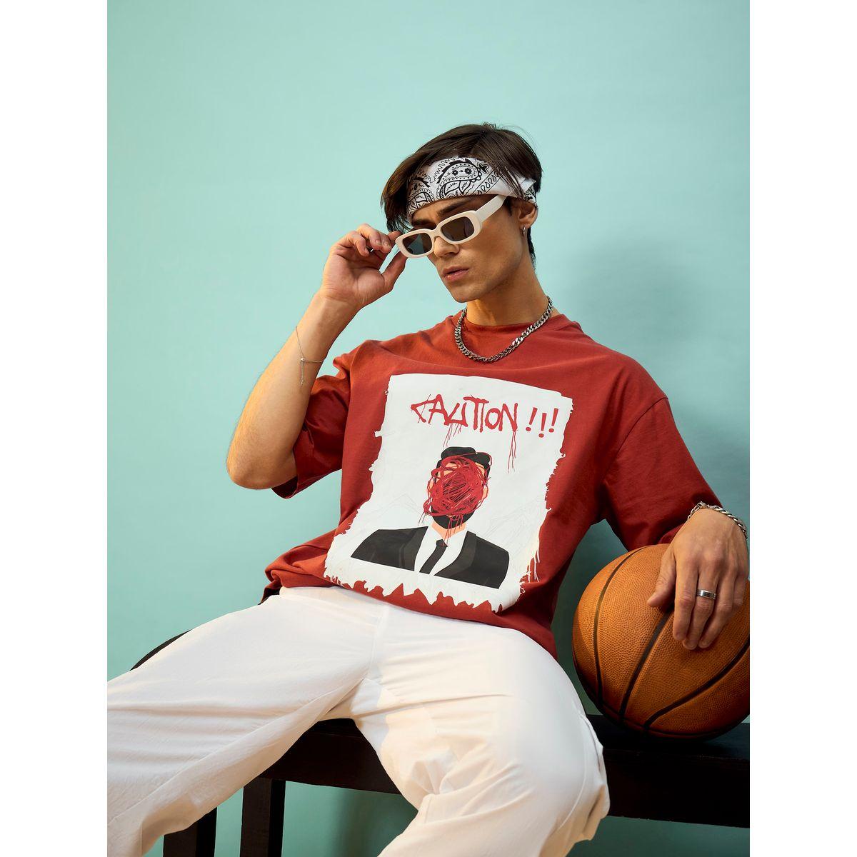 Mascln Sassafras X Styli  Caution Graphic Oversized T-Shirt-men-clothing-tshirtsandpolos-tshirts-image-2