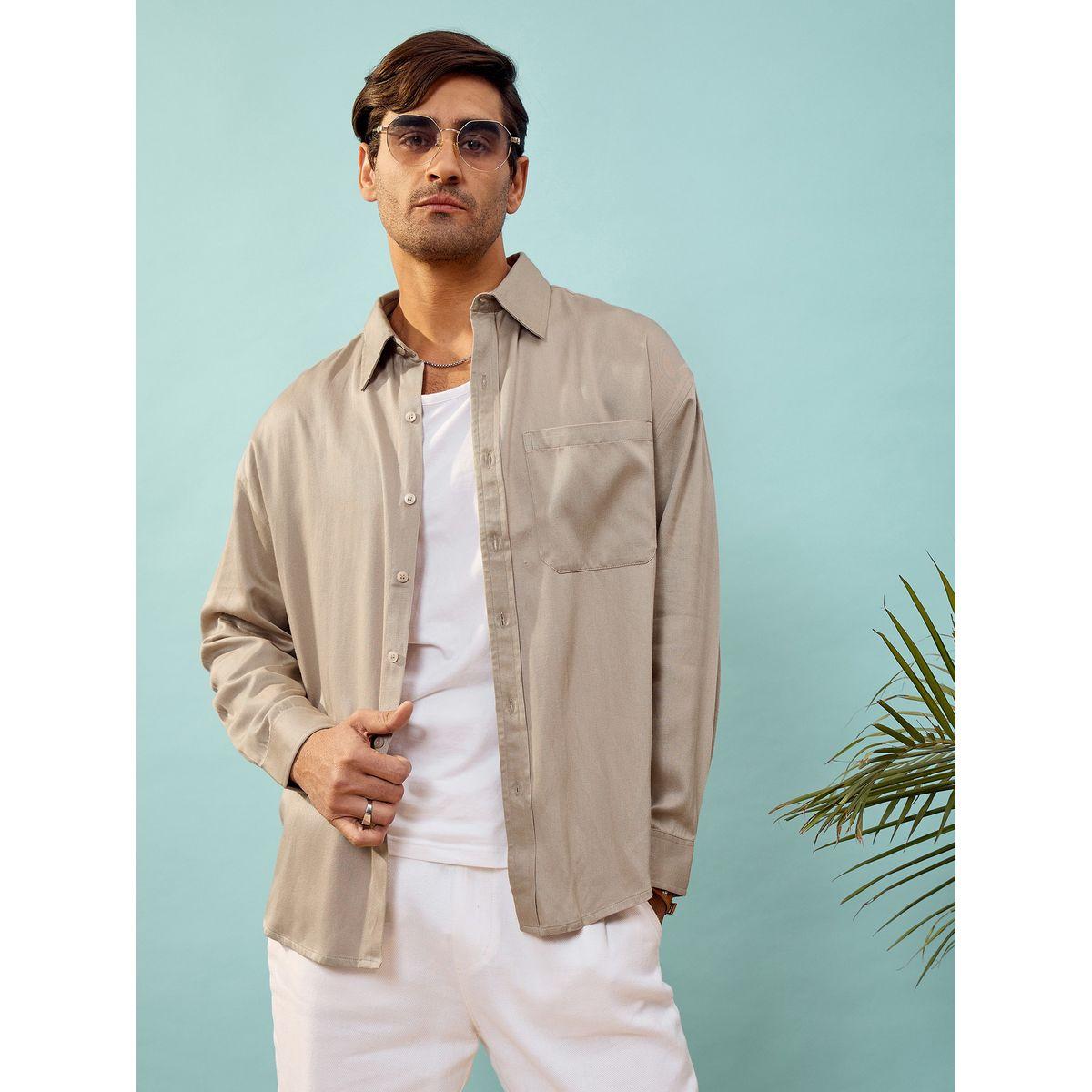 Mascln Sassafras X Styli  Twill Oversized Shirt with Patch Pocket-men-clothing-shirts-image-1