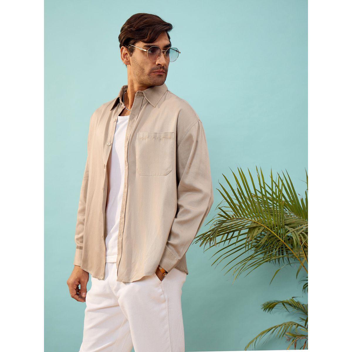 Mascln Sassafras X Styli  Twill Oversized Shirt with Patch Pocket-men-clothing-shirts-image-3
