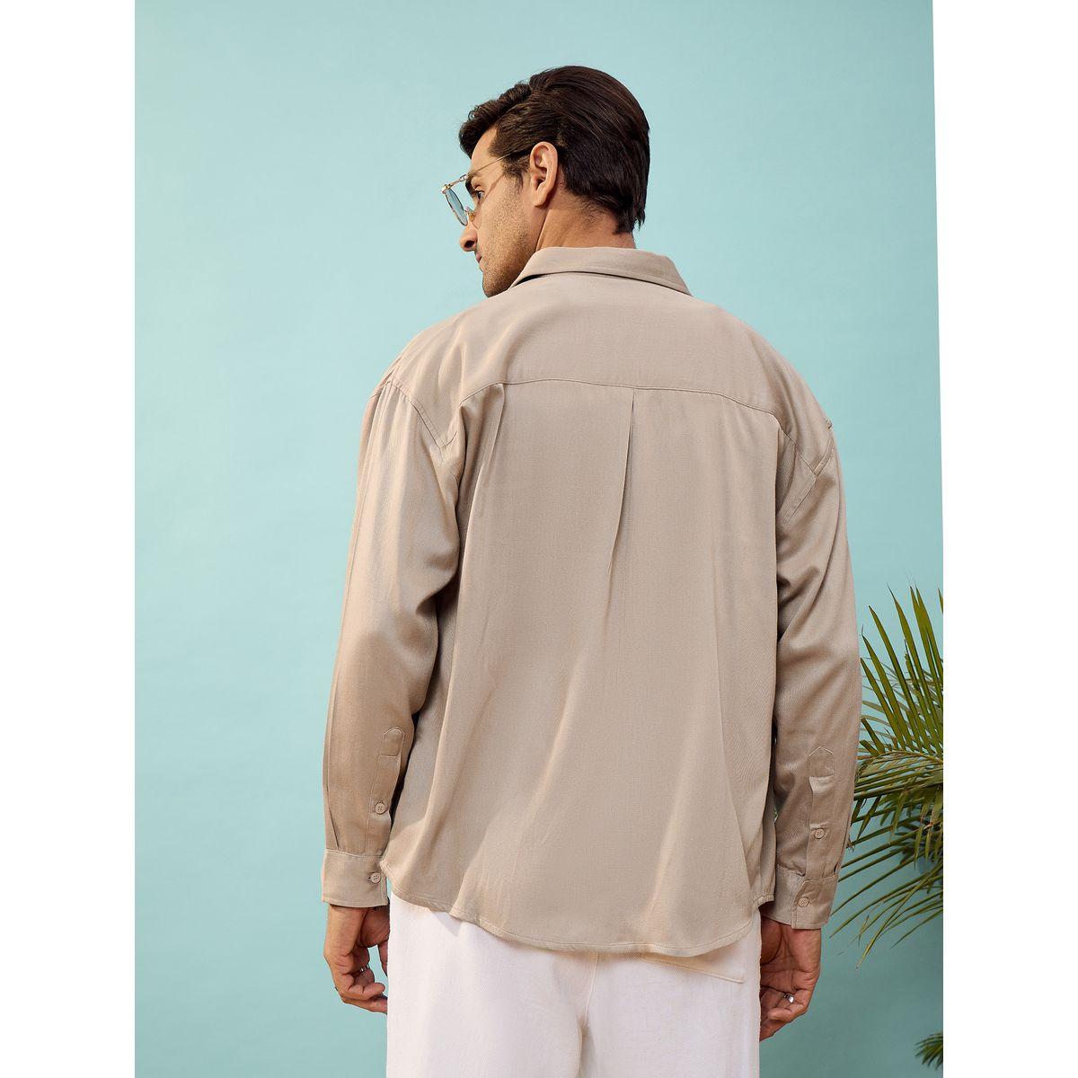 Mascln Sassafras X Styli  Twill Oversized Shirt with Patch Pocket-men-clothing-shirts-image-5