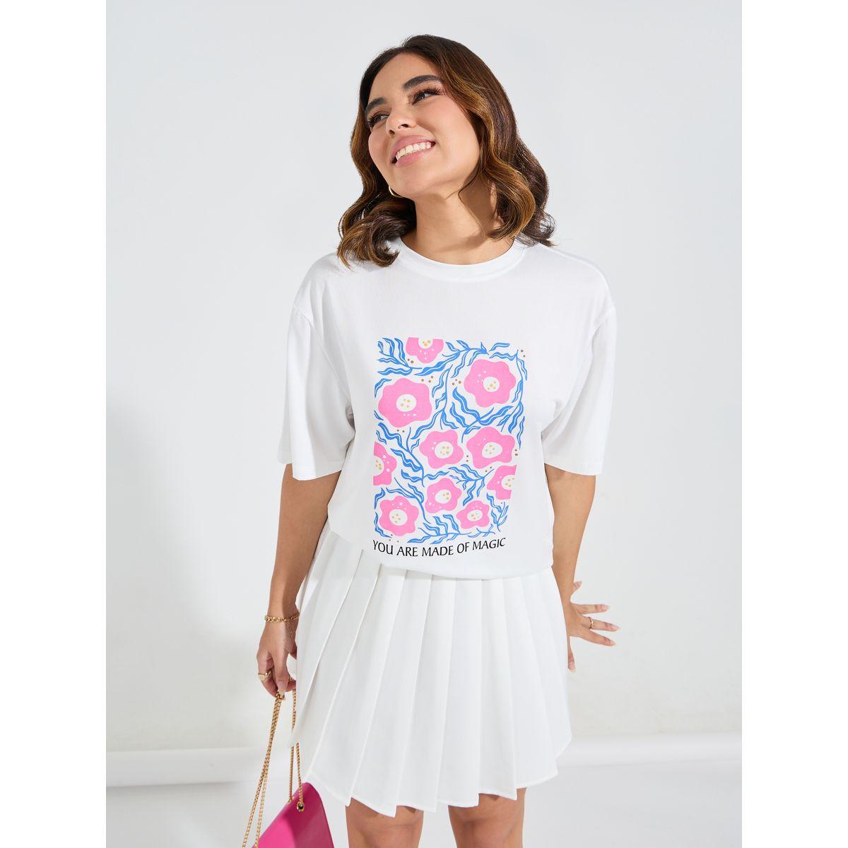 Styli Oversized Floral Box Graphic Print T-Shirt-women-clothing-tshirts-image-1