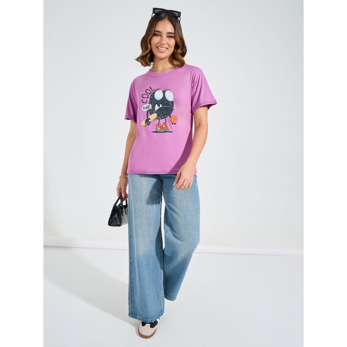 Styli Oversized Monster Graphic Print T-Shirt-women-clothing-tshirts-image-2