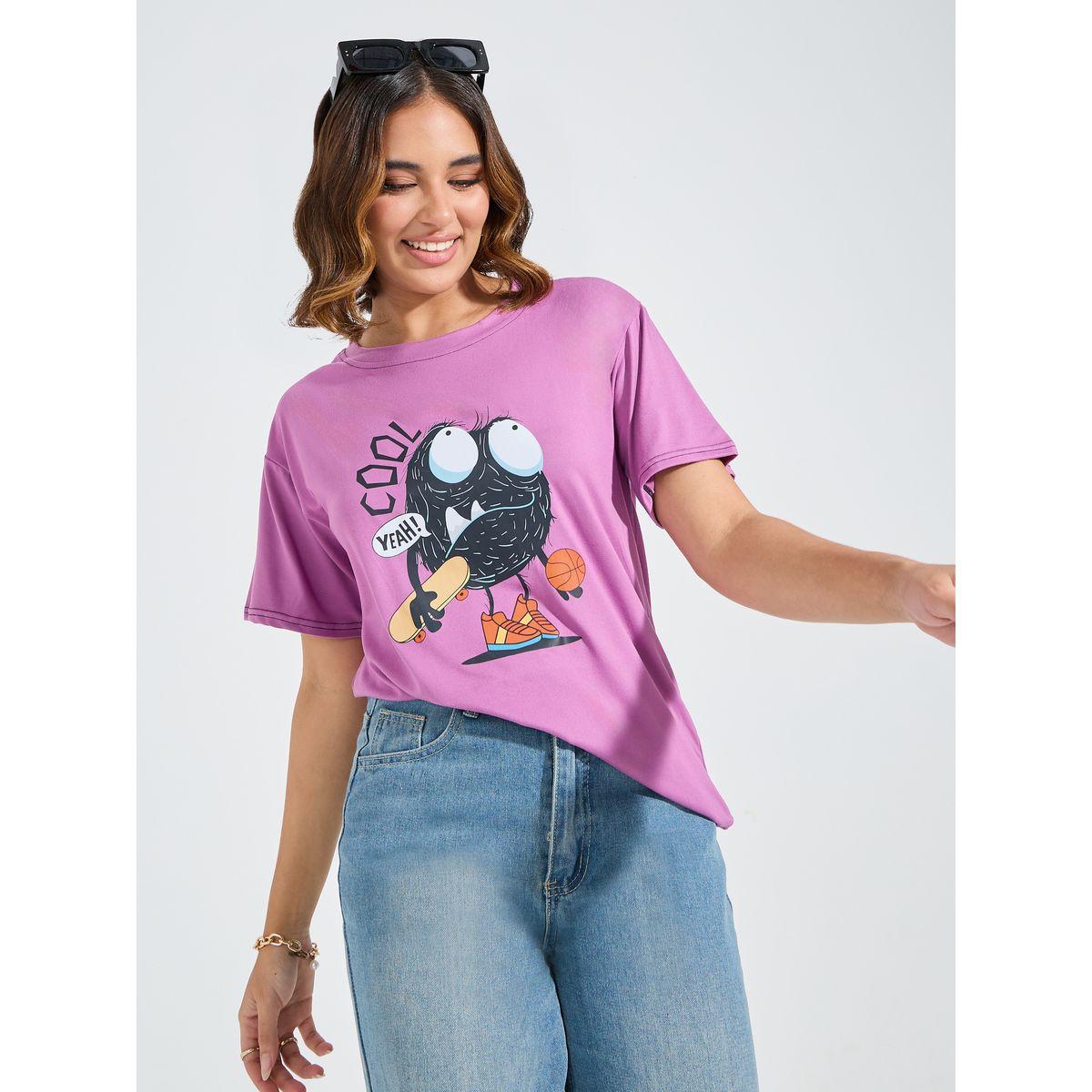 Styli Oversized Monster Graphic Print T-Shirt-women-clothing-tshirts-image-5
