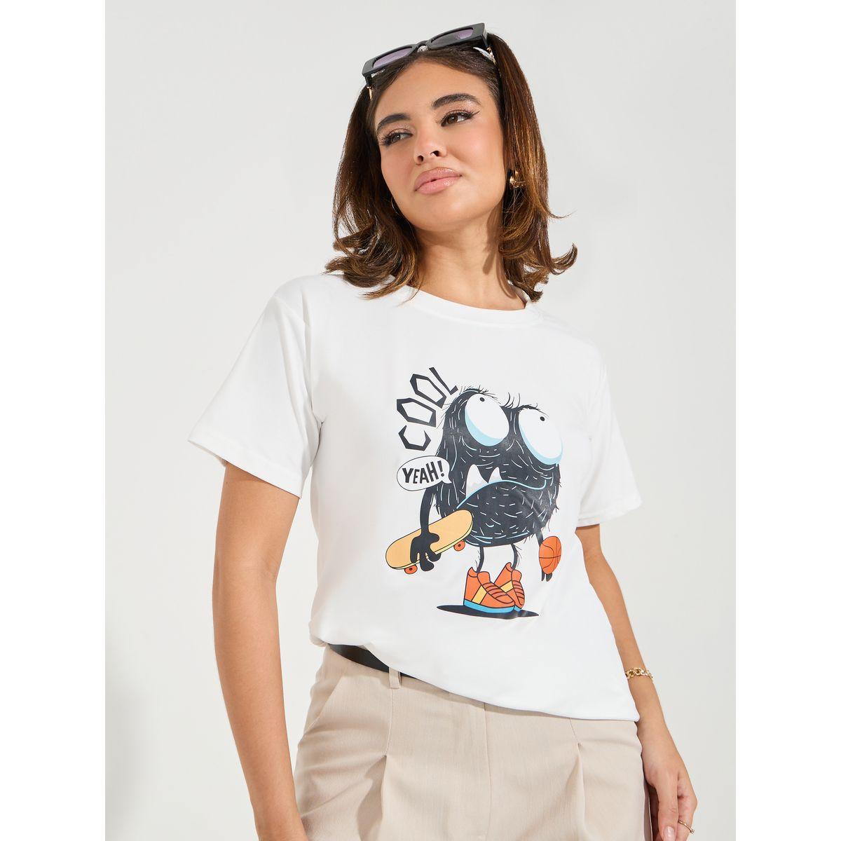 تيشيرت فضفاض مطبع بطبعة جرافيك-women-clothing-tshirts-image-1