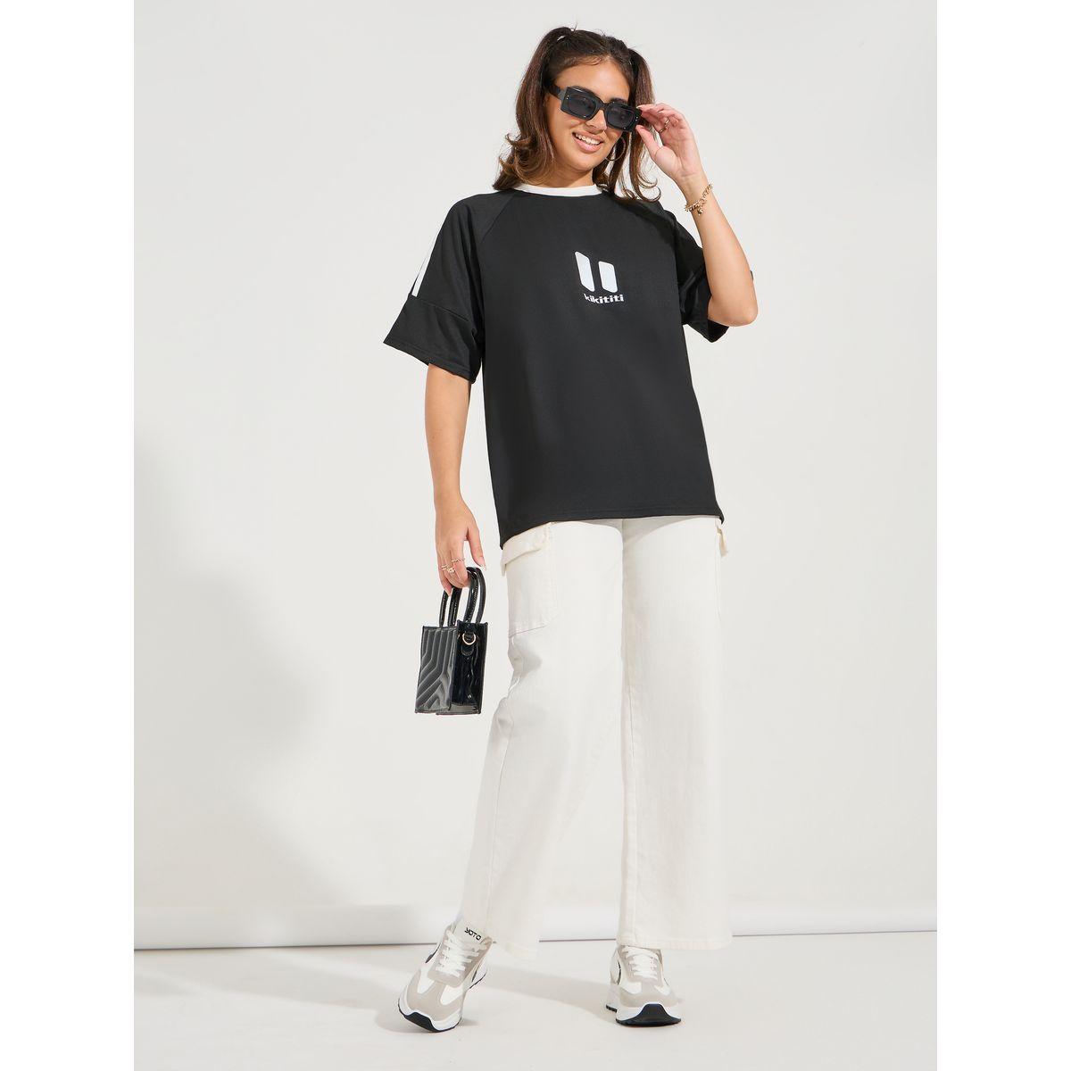 Styli Oversized Striped Taping Detail Printed T-Shirt-women-clothing-tshirts-image-2