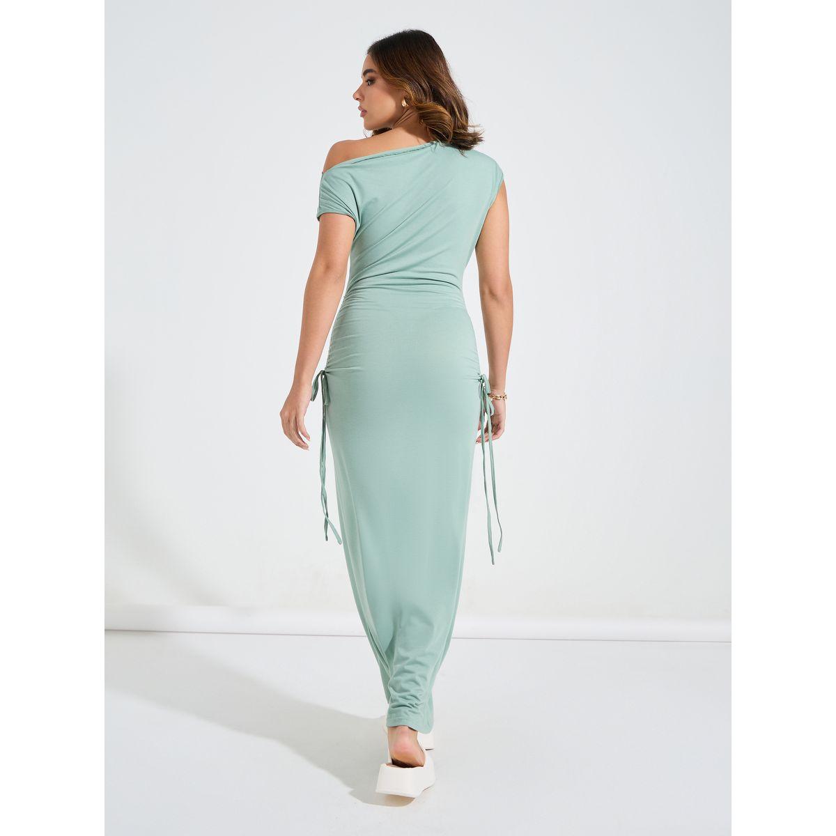 Styli Side Ruched Asymmetric Neck Maxi Dress-women-clothing-dresses-image-6