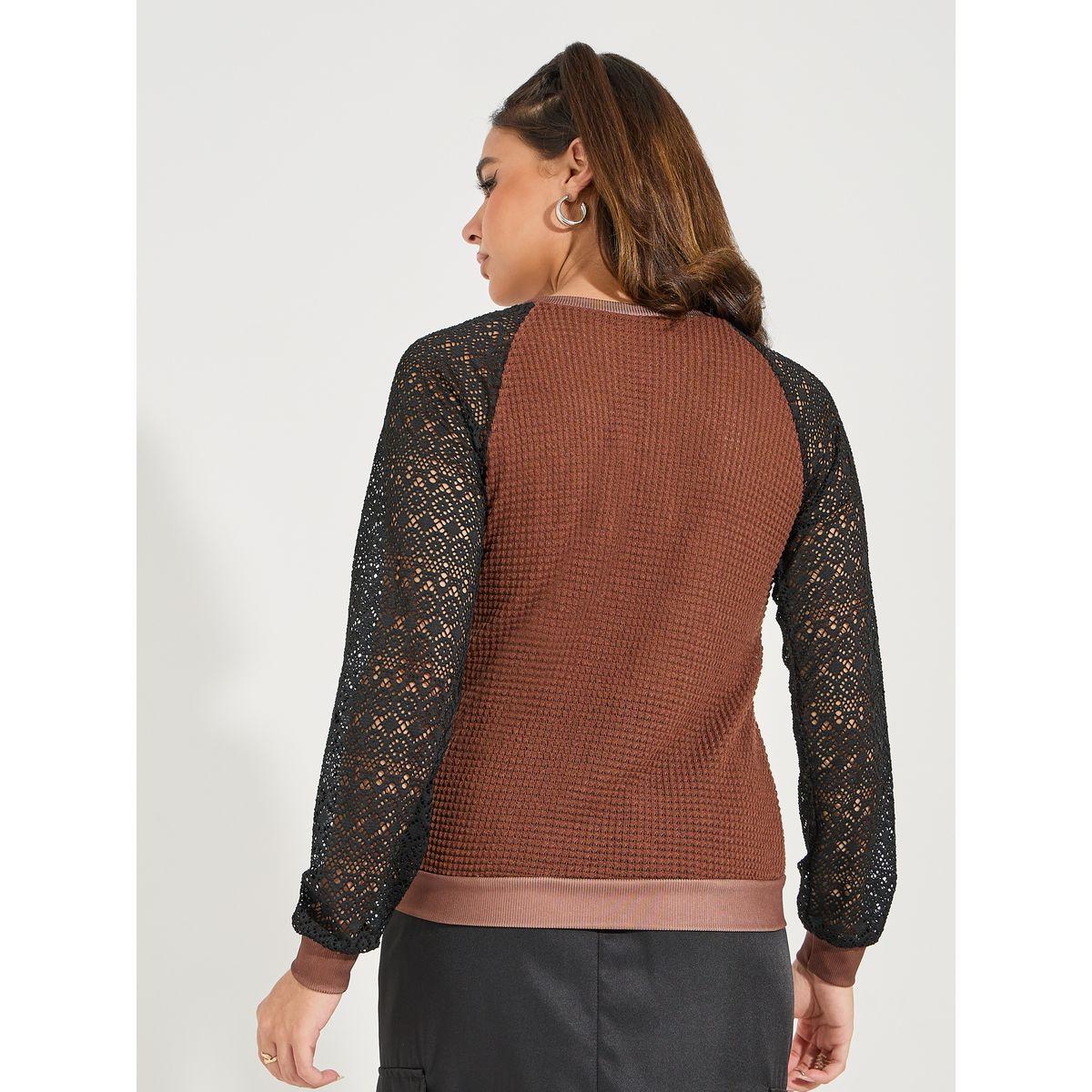 Styli Color Block Lace Insert Knit Top-women-clothing-shirtsandblouses-blouses-image-4