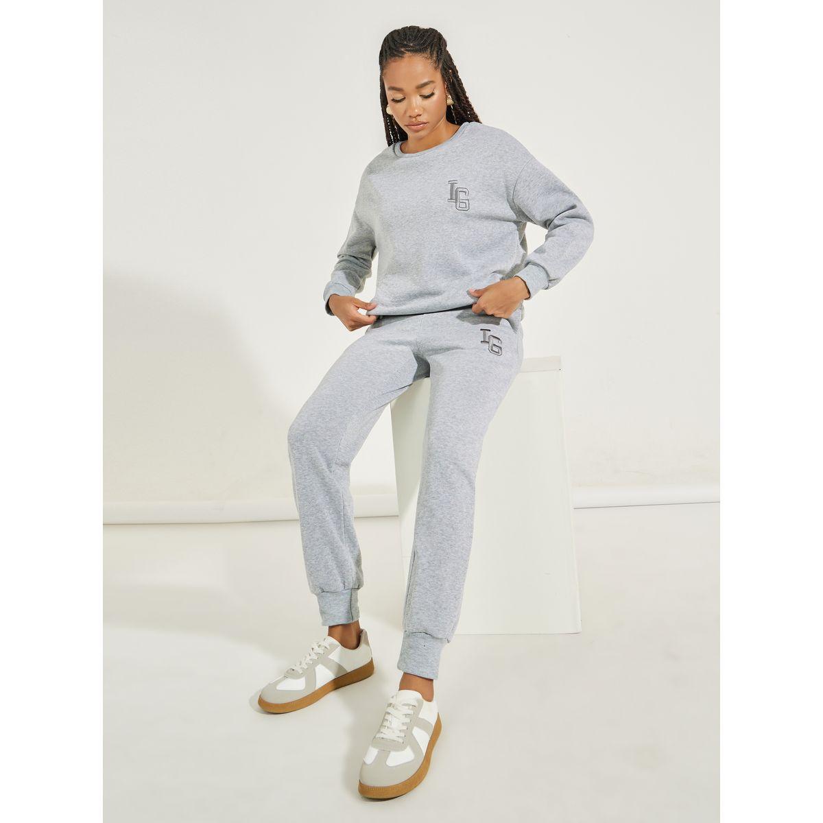 Styli Embroidery Patch Sweatshirt & Joggers Co-Ords-women-clothing-coordsets-image-2