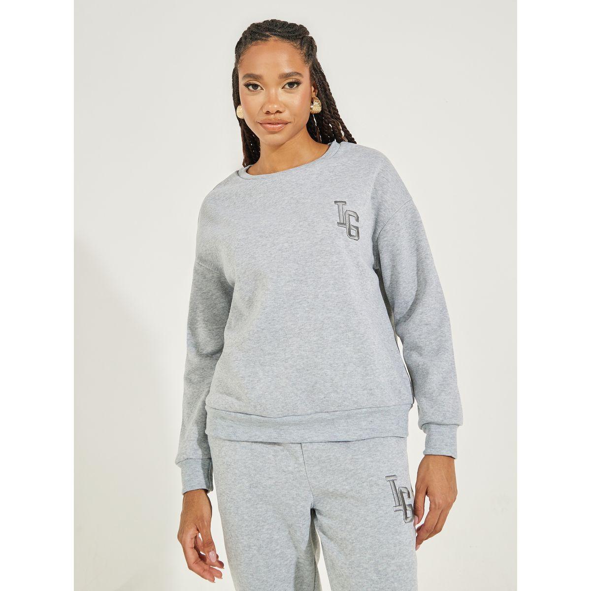 Styli Embroidery Patch Sweatshirt & Joggers Co-Ords-women-clothing-coordsets-image-3