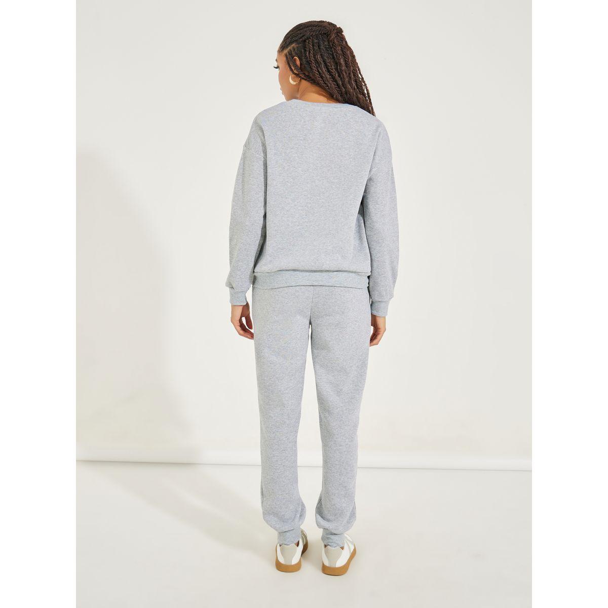 Styli Embroidery Patch Sweatshirt & Joggers Co-Ords-women-clothing-coordsets-image-6