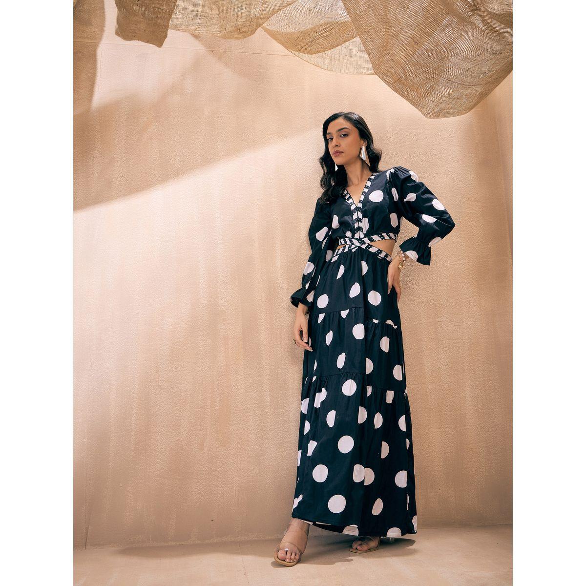 Sassafras X Styli  Polka Dot Cut-Out Waist Tiered Maxi Dress-women-clothing-dresses-image-8