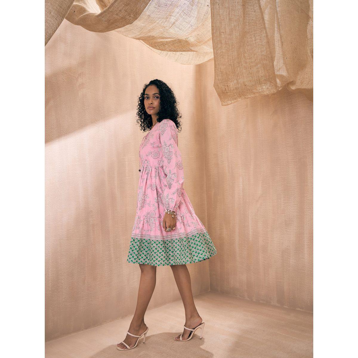 فستان سكاتر قصير مطبع بزهور ساسافراس × ستايلي-women-clothing-dresses-image-3