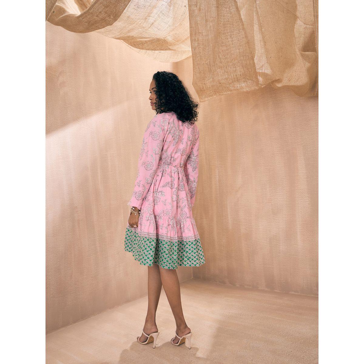فستان سكاتر قصير مطبع بزهور ساسافراس × ستايلي-women-clothing-dresses-image-5