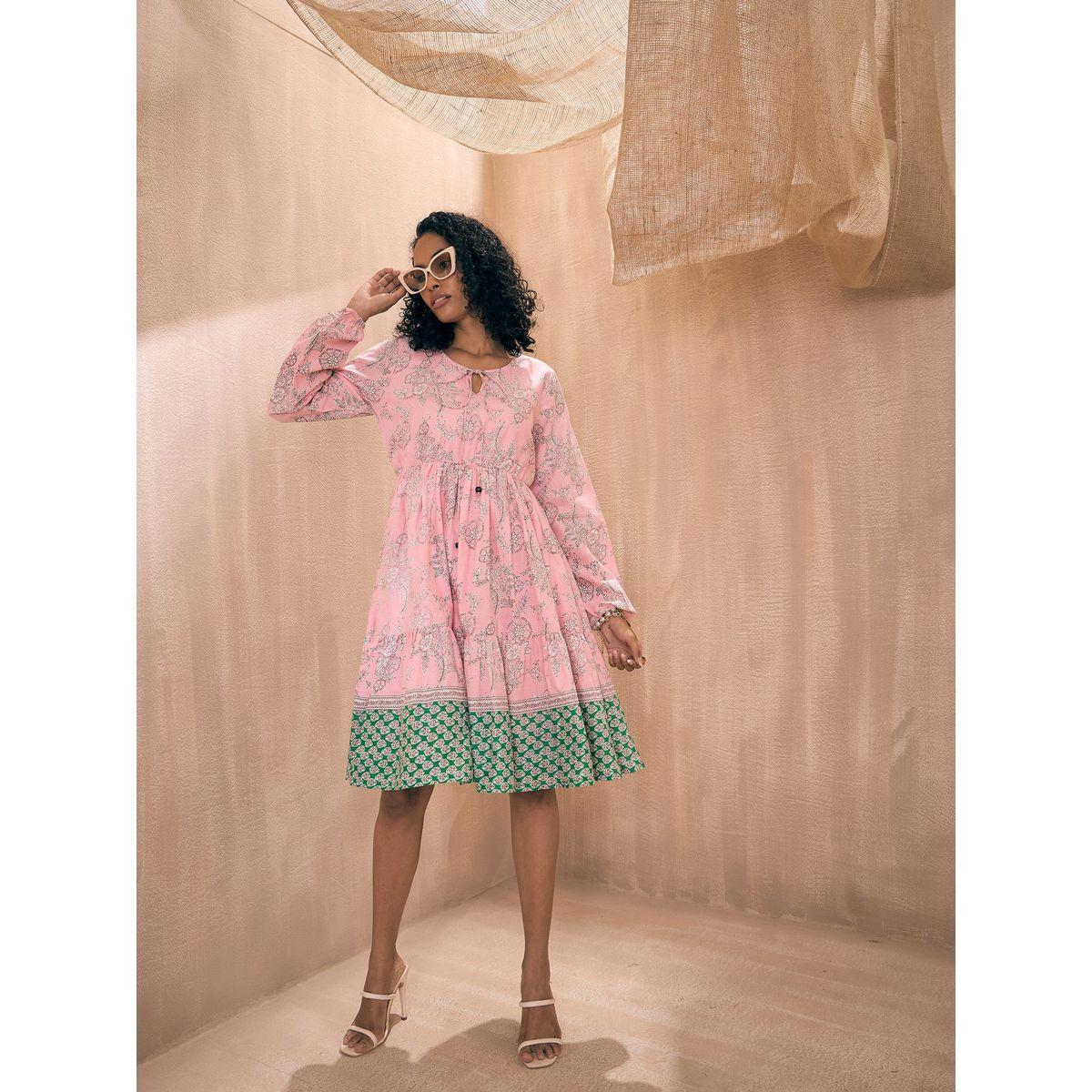 فستان سكاتر قصير مطبع بزهور ساسافراس × ستايلي-women-clothing-dresses-image-6