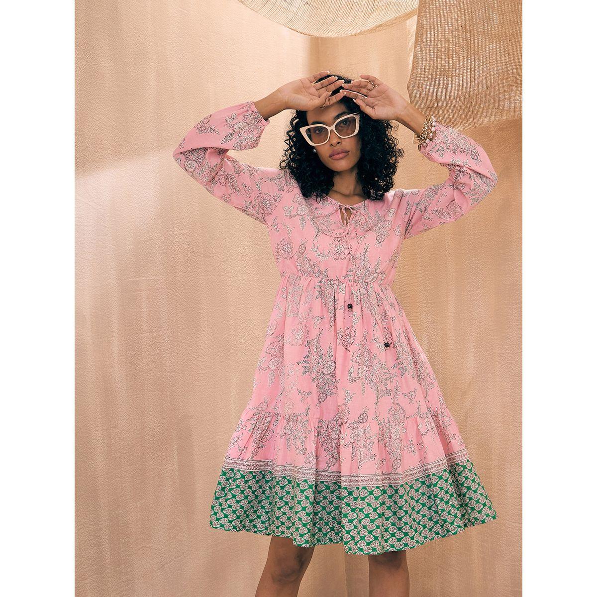 فستان سكاتر قصير مطبع بزهور ساسافراس × ستايلي-women-clothing-dresses-image-7
