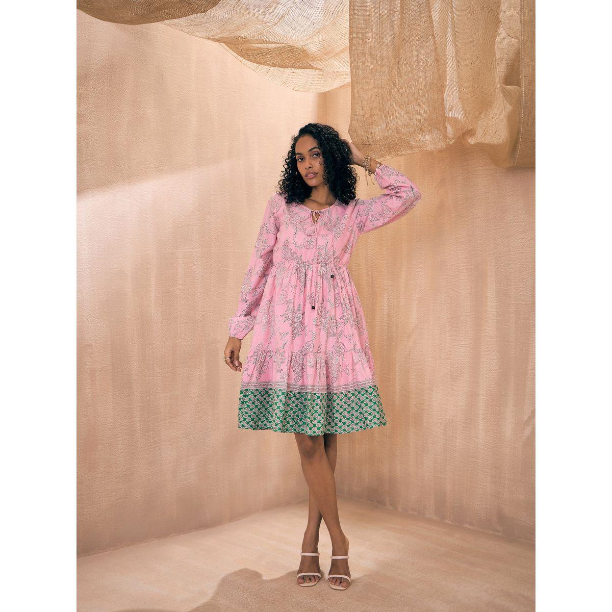 فستان سكاتر قصير مطبع بزهور ساسافراس × ستايلي-women-clothing-dresses-image-8