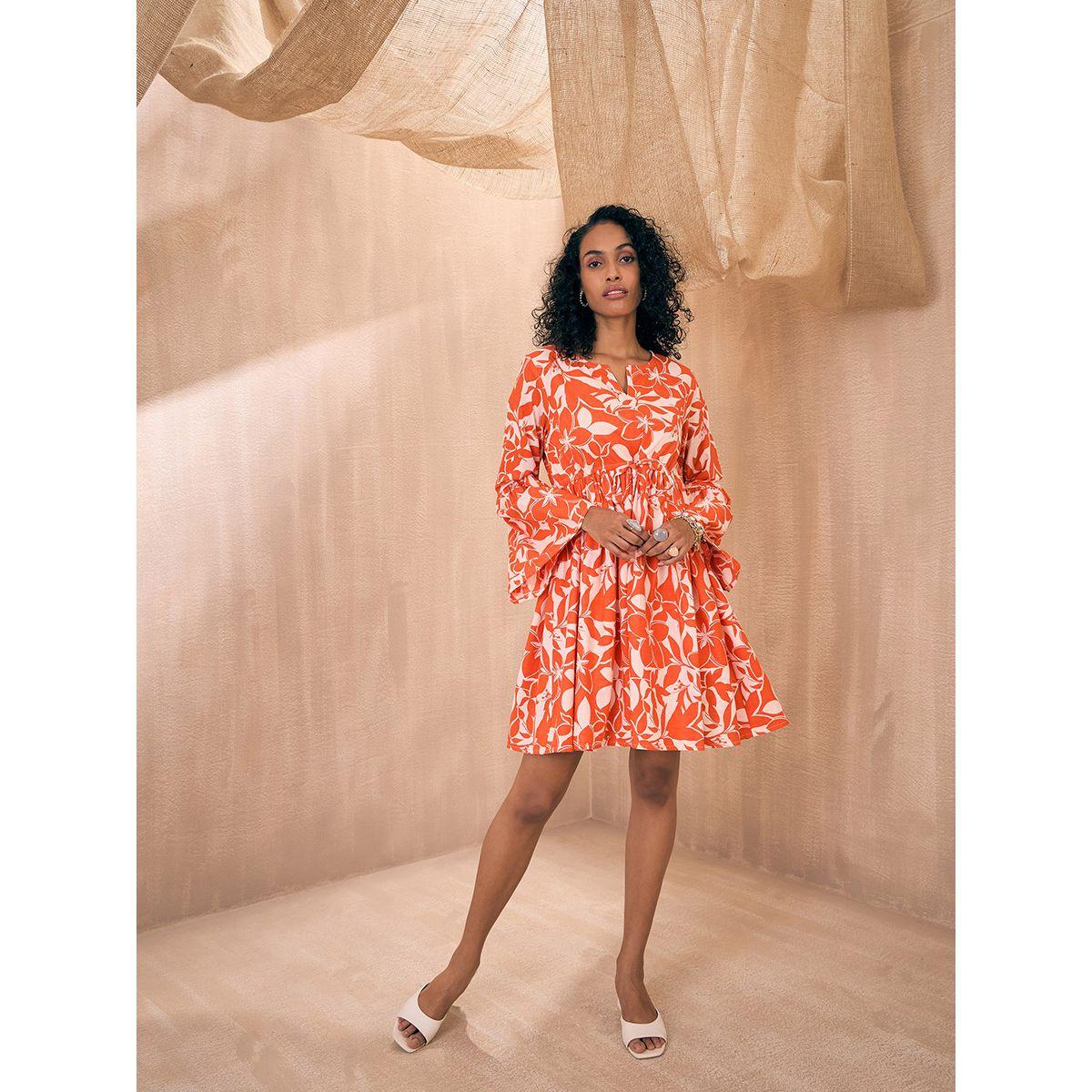 Sassafras X Styli  Floral Print Empire Tie Waist Skater Mini Dress-women-clothing-dresses-image-8