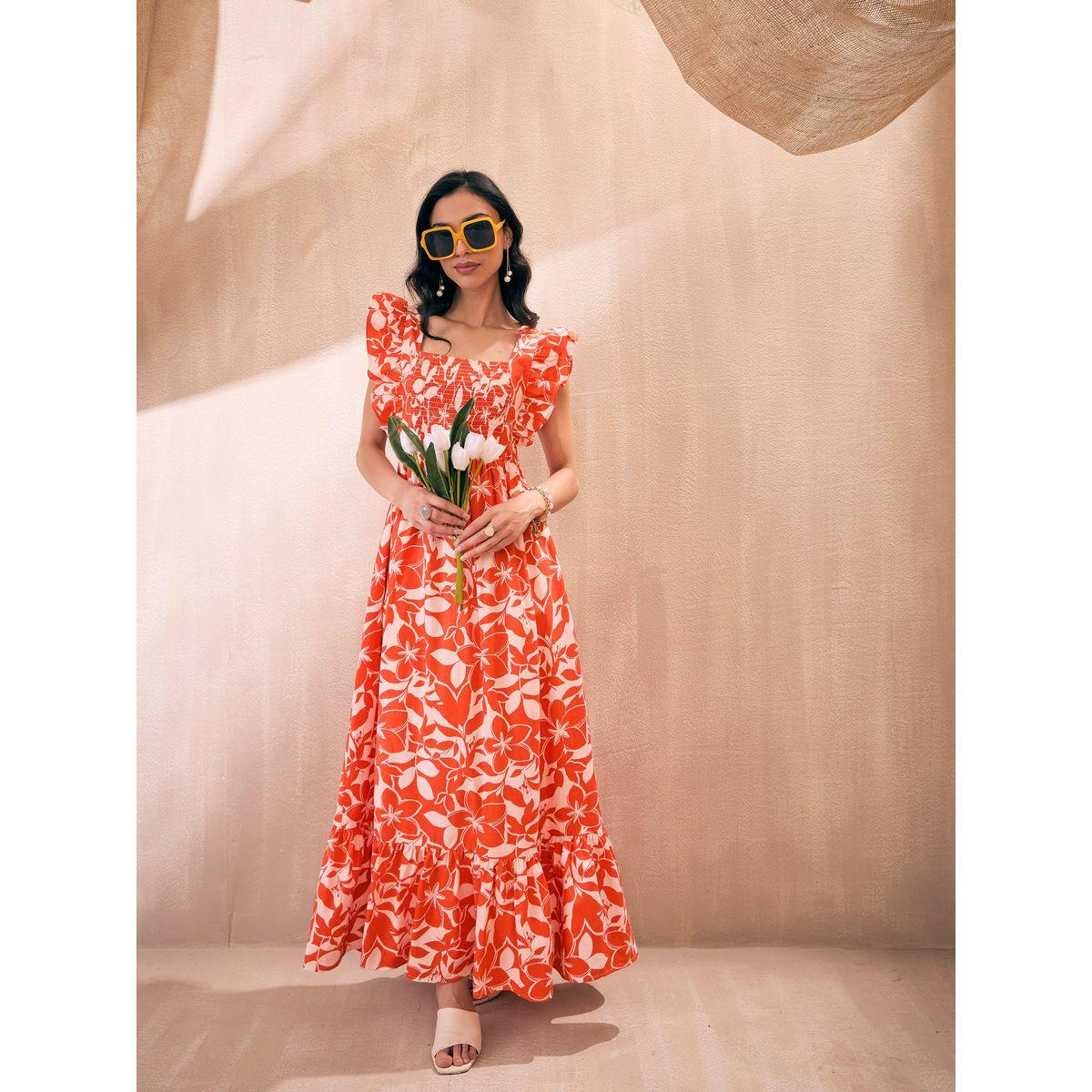 Sassafras X Styli  All Over Print Tie-Up Back A-Line Maxi Dress-women-clothing-dresses-image-1