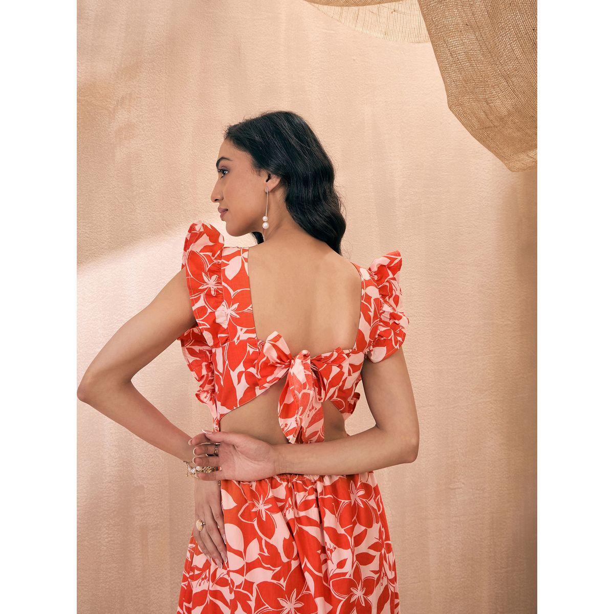 Sassafras X Styli  All Over Print Tie-Up Back A-Line Maxi Dress-women-clothing-dresses-image-2