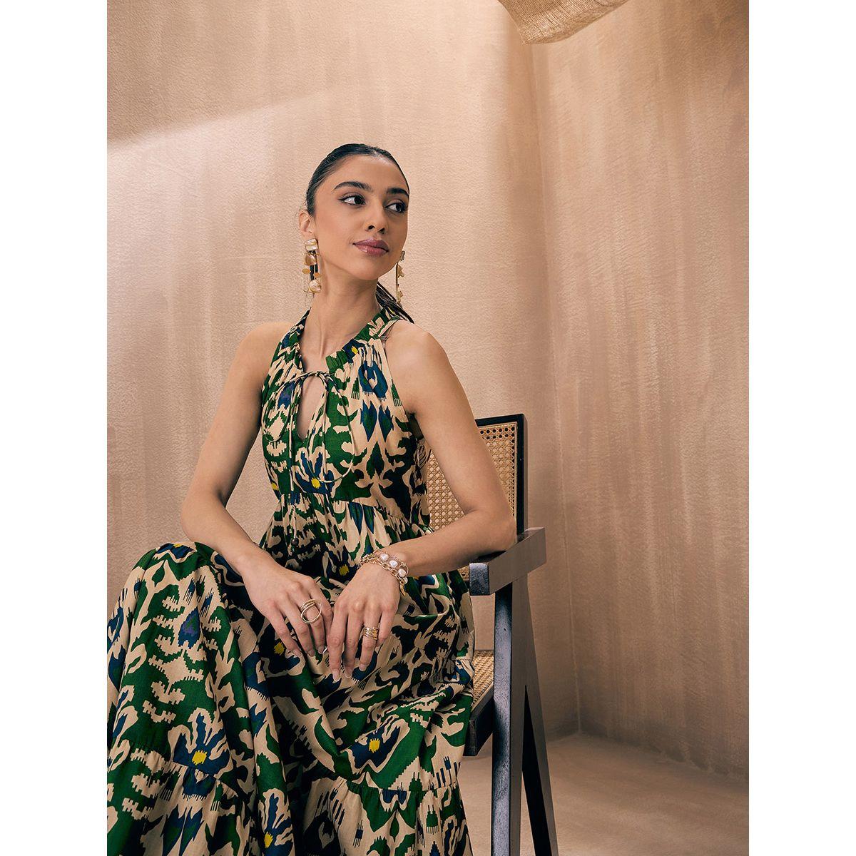 Sassafras X Styli  Ikat Print Dori Neck Tiered Maxi Dress-women-clothing-dresses-image-6