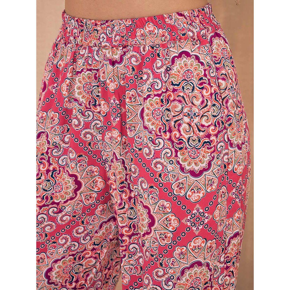 Sassafras X Styli  Ethnic Motif High Low Shirt & Cuffed Pants Co-Ords-women-clothing-coordsets-image-5