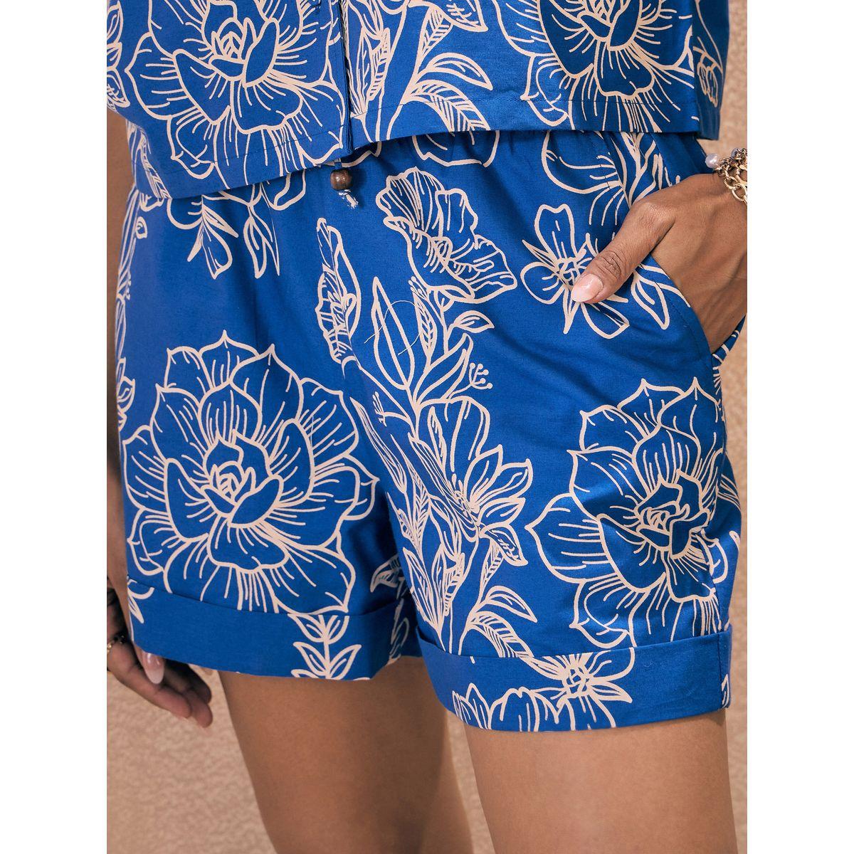 طقم منسق من شورت مع بلوزة مطبعة بزهور ساسافراس × ستايلي-women-clothing-coordsets-image-5