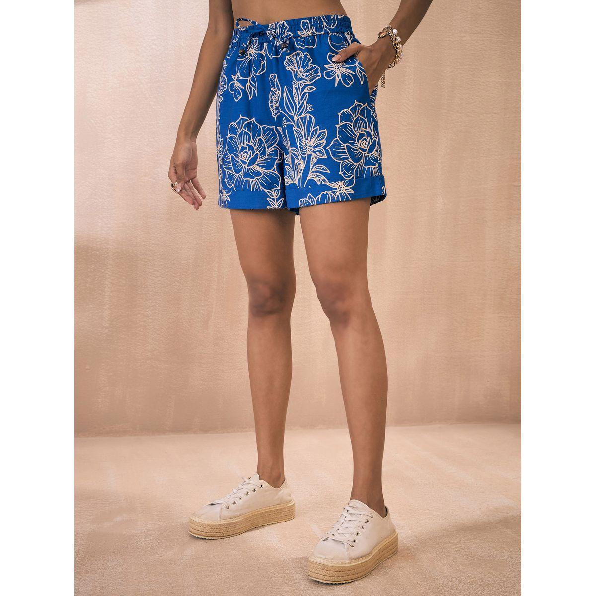 طقم منسق من شورت مع بلوزة مطبعة بزهور ساسافراس × ستايلي-women-clothing-coordsets-image-7